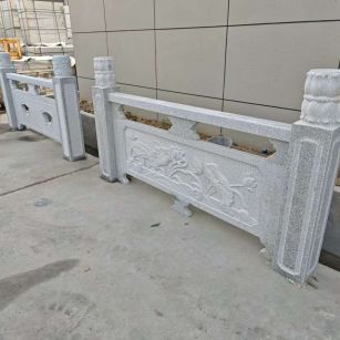 泉州芝麻白河道栏杆 石材栏杆