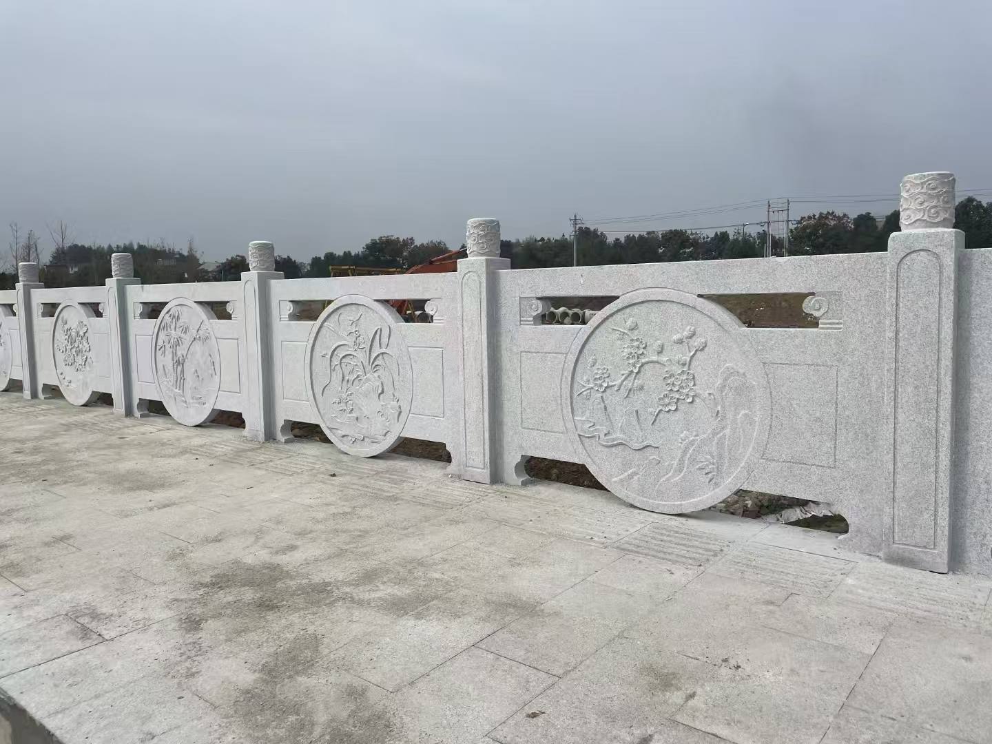 泉州芝麻白河道栏杆 石材栏杆